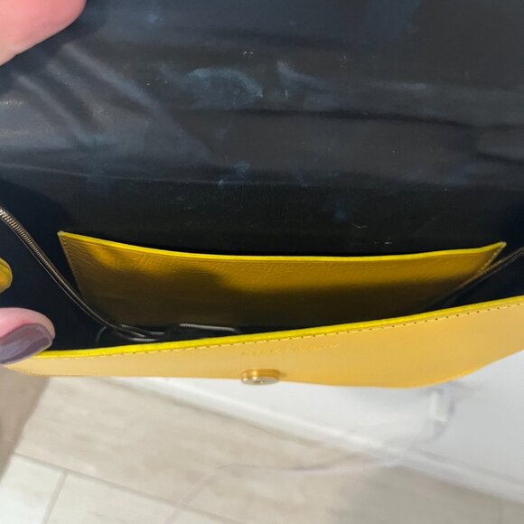 Steve Mono Artisan Yellow Leather Crossbody Bag - Picture 4 of 5